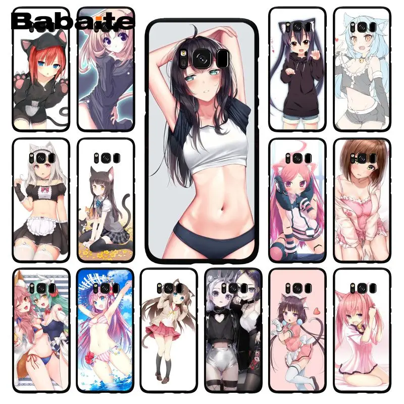 Чехол для телефона babaite с рисунком аниме kawaii Girl Cat Samsung Galaxy S10E S7 Edge S9 S8 S10plus S6 S10Lite S5 M10