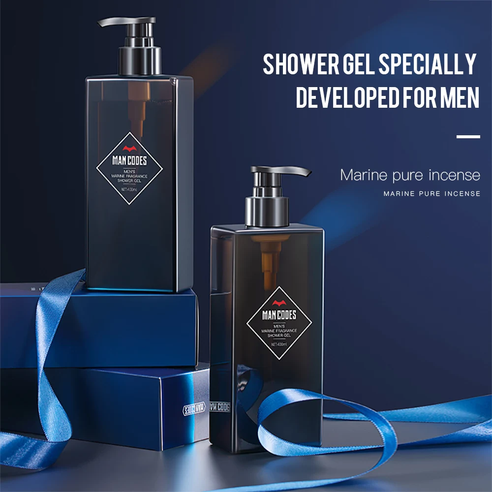 MENCODES 400ml Men Perfume Shower Gel Deep Cleansing Bath Foam Lasting Fragrance Ocean Shower Gel Wash Moisturizing Body Care
