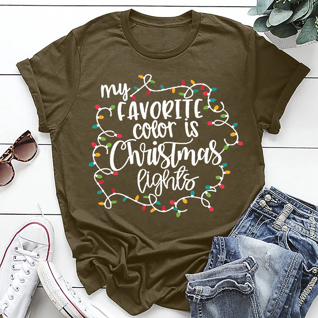 CHAMSGEND Fashion Women Blouses Autumn 2019 Christmas Blouse Letter Printed Short Sleeves Shirt Tops 1003
