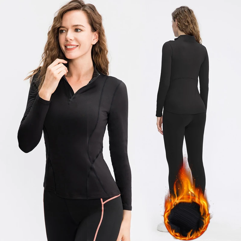 Thermal Underwear Women Plus Velvet Thickening Suit Mid-high