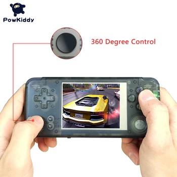 

Powkiddy 360 degree nimble joystick built in 3000 games hot flash handheld game console retro game plus
