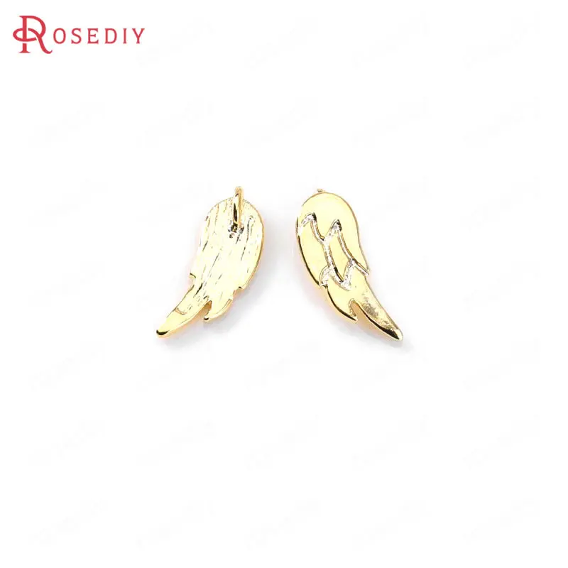 24K Gold Color C775) 6 шт. 5x12 мм 24K золотого цвета, латунные Крылья ангела, подвески, высокое качество, самодельные ювелирные изделия, аксессуары - Окраска металла: 24K Gold Color