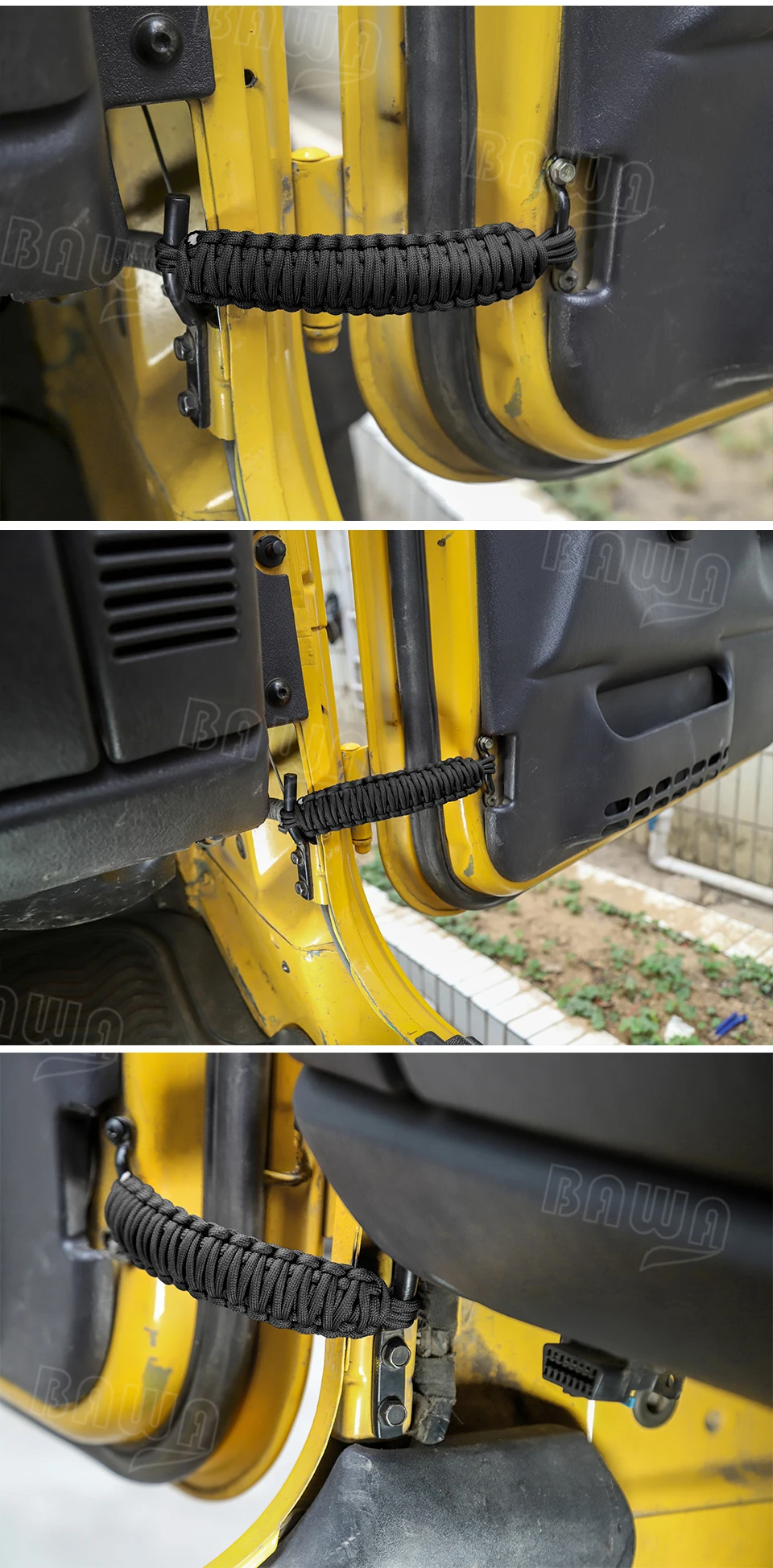 BAWA автомобильный ограничитель веревки двери регулируемое ограничение защита веревка ремень аксессуары для Jeep Wrangler CJ YJ TJ JK JKU 1997