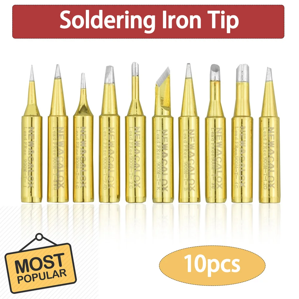 

10pcs 900M-T Soldering Iron Tips Suitable for Most 936 Soldering Iron Soldering Stations Lead-free Soldering