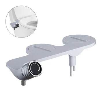 

Cold Water Home Toilet Self-cleaning Manual Bidet Thin Adjustable Spray Easy Install Butt Washing Dual Nozzle Non-Electric Tool