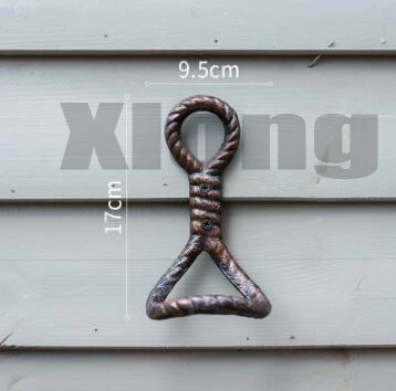 

Cast Iron Rope Styling Hook Wall Hook Garden Courtyard Outdoor Decoration Personality Groceries American Country