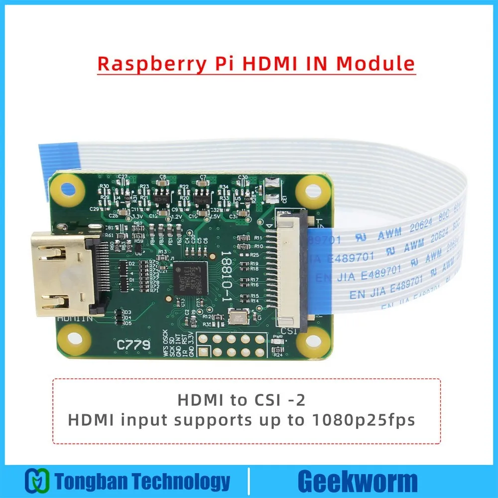 Плата адаптера Raspberry Pi HDMI к CSI 2 с 15 контактным кабелем FFC inpute поддерживает до