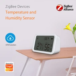 Tuya – capteur Wifi Zigbee de température et humidité, détecteur de lumière Lux, hygromètre d'intérieur, thermomètre avec écran LCD, fonctionne avec Tuya Hub 