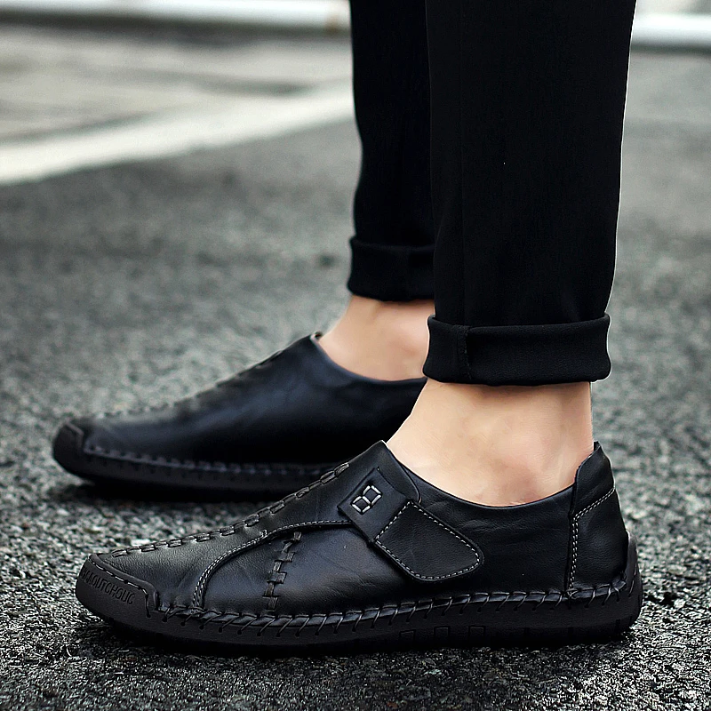 Дышащая мужская обувь повседневные модные кожаные мужские туфли мокасины Кожаные мужские лоферы для вождения водонепроницаемые HC-316