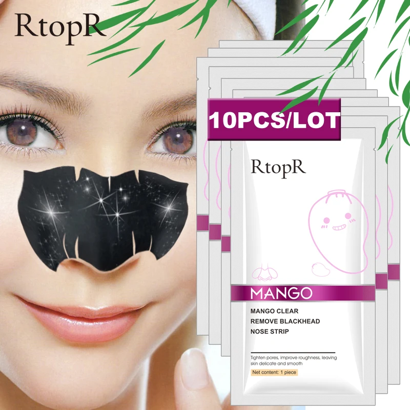 

10PC Mango Blackhead Remover Deep Oil-control Pore Cleasing Strip Nose Sticker Pig Nose Mask Peeling Pore Strip Deep Clean TSLM1