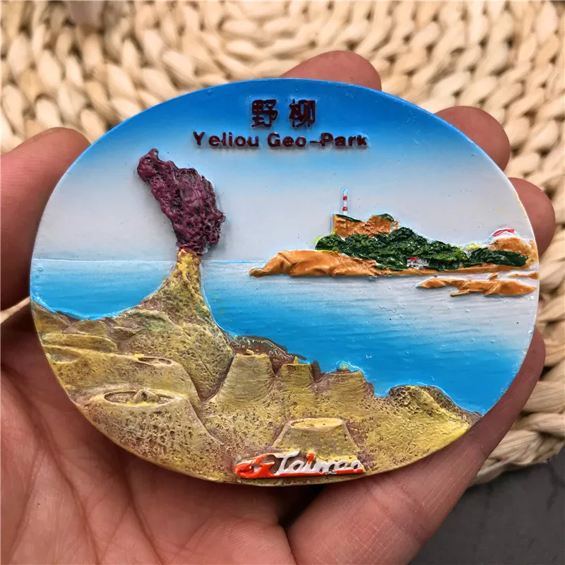 Тайвань Смола 3D декоративные магниты Tapei City 101 Jioufen карта Yeliou Geo-Park Тайвань Сувенирный магнит декор для холодильника подарки