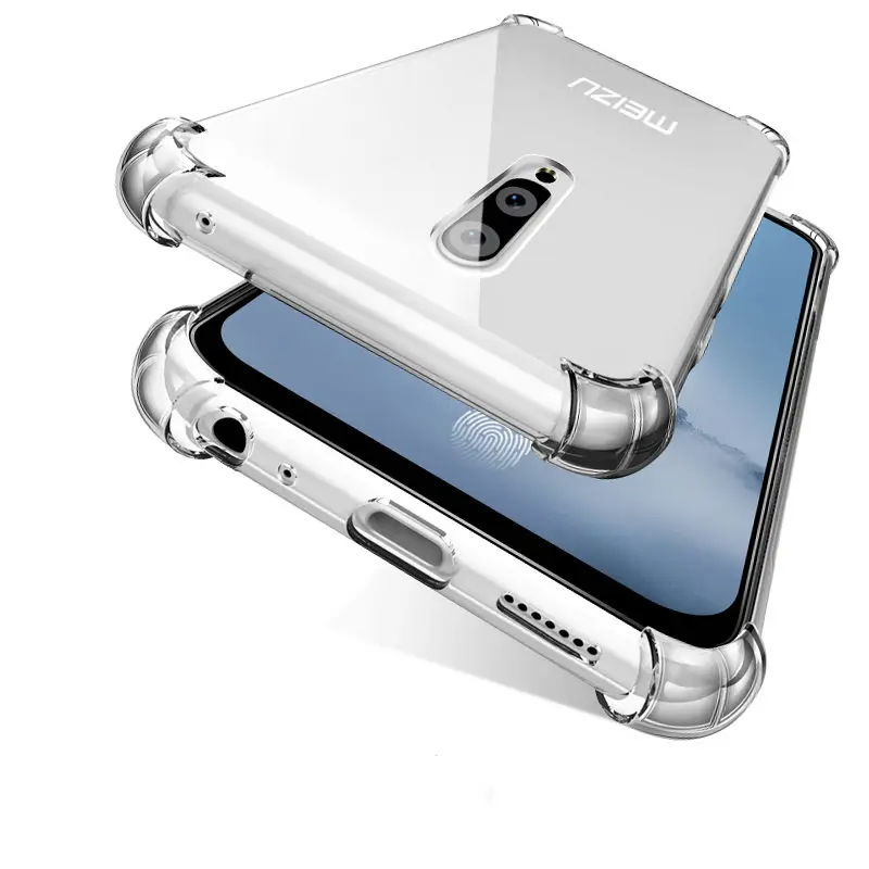 

Luxury Shockproof Silicone Phone Case For Meizu 16 16th plus 15 M6T S6 Note 8 M5 M6 X8 Case Transparent Protection Back Cover