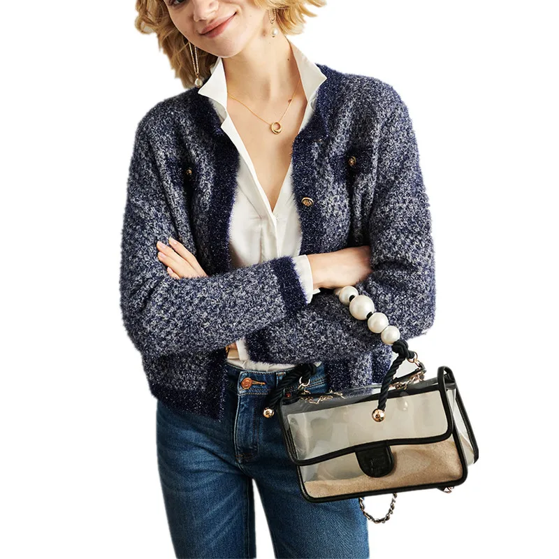 ^*Best Offers Wool sweater women brand mohair knitted warm cardigan sweater dark blue 2019 autumn winter new high quality ^*Best Offers Wool sweater women brand mohair knitted warm cardigan sweater dark blue 2019 autumn winter new high quality