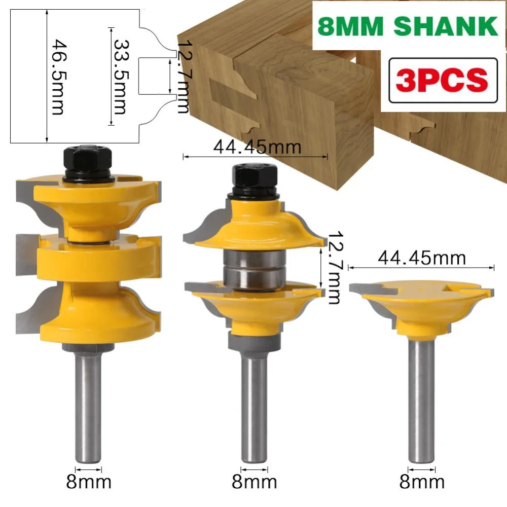 3 шт./компл. Концевая фреза 8 мм хвостовик запись и межкомнатных дверей s-образный соответствует быстроходный деревообрабатывающий фрезерный станок наборы фрез Вольфрам Карбид фрезы для дерева