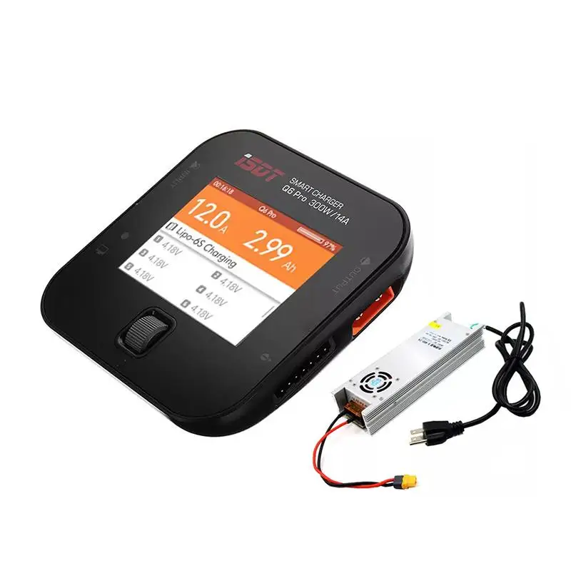 ISDT Q6 Pro BattGo 300 Вт 14A Карманный Lipo зарядное устройство с LANTIAN 400 Вт адаптер питания для Радиоуправляемый fpv-дрон