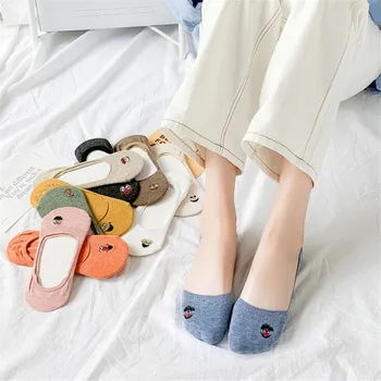

New women's short socks 5 pairs/lot spring summer autumn ladies floor slippers boat cotton socks woman invisible thin sock