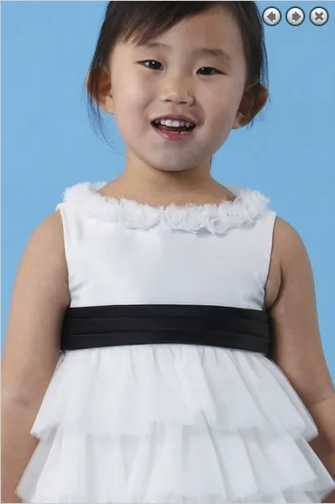 free shipping customized hot white short Sleeveless flower girl dress for wedding gowns kids princess dress size for girls
