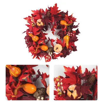 

Maple Leaf Pumpkin Wreath Holiday Props Door Hanging Decor Garland Hanging Pendant Party Festival Ornaments Fall Wreath new