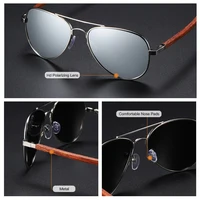 Lunettes de soleil de marque GM pour femmes, monture en bois rouge avec cadre en métal, lunettes de soleil en bois pour hommes et femmes, boîte cadeau en papier S2801 4