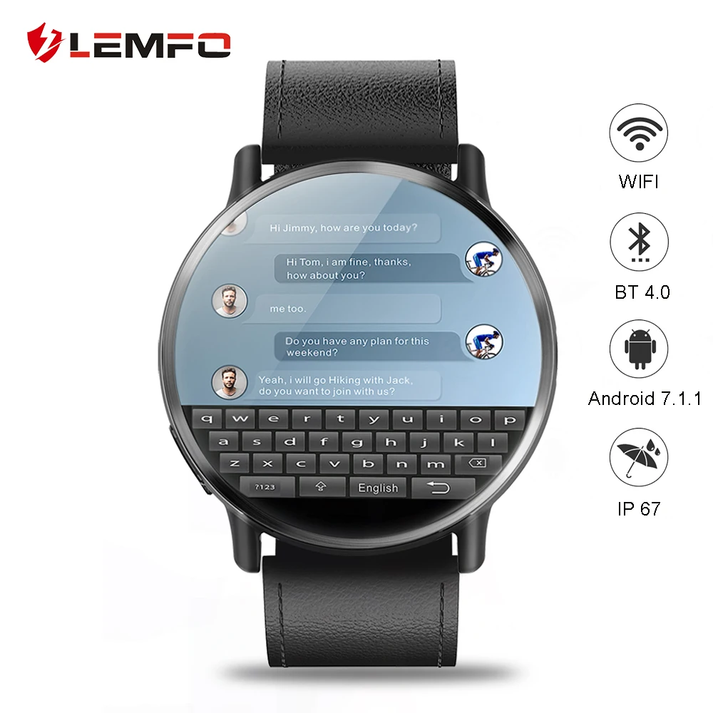 US $127.99 Lemfo Lem X Smart Watch 4g Android 71 203 Inch 640590 Screen 8mp Camera Gps 900mah Battery Replacement Strap Android Men