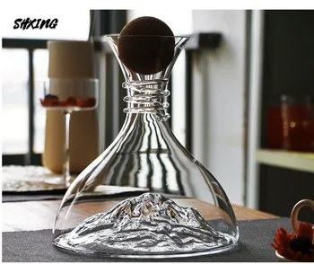 

Lead-free Crystal Glass Red Wine Decanter Manual Blown Creative Wine Decanter Variety of Options Iceberg Decanter 1500ML