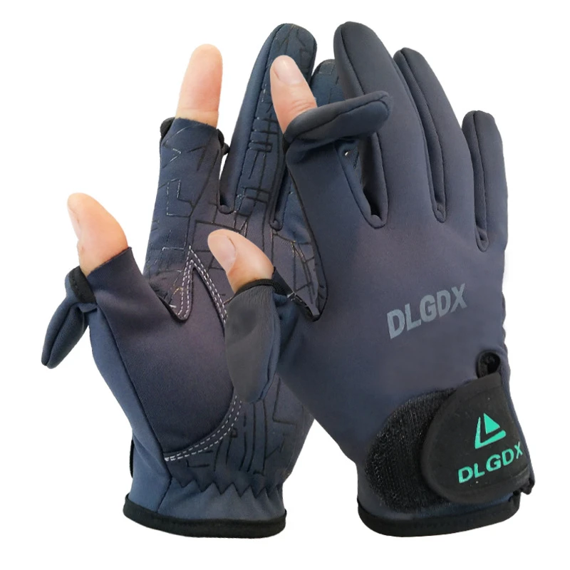 Новые женские и мужские водонепроницаемые ветрозащитные перчатки для рыбалки с 2 пальцами, бархатные теплые защитные перчатки для рыбалки