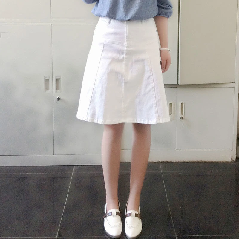 Vintage white denim skirt Clearance