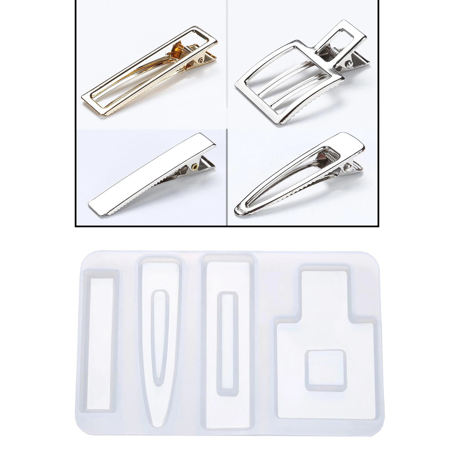 2 Packs Molds DIY Hair Pin Casting Mold Kit for Hair Clip Silicone Molds, Easy and Durable to Use