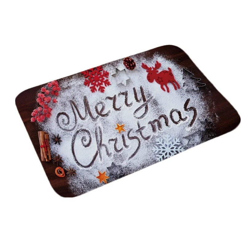 Рождественское украшение для дома, елки, рождественские украшения,, гирлянда, год,, Noel Natal, Санта-Клаус, подарок, рождественский снеговик - Цвет: 60X40cm Carpet  2