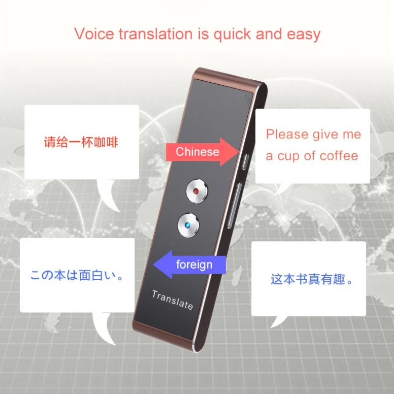 

Speech Translator Portable T8 Smart Voice Two-Way Real Time 30 Multi-Language Translation For Learning Travelling Business Meet