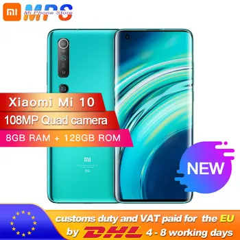 

Global Version Xiaomi Mi 10 8GB 128GB Smartphone 5G 108MP Mobile Phone Snapdragon 865 Octa Core 6.67" AMOLED Display WIFI 6