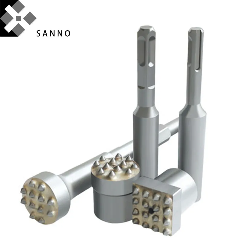 Electric drill bit square punch drilling bits rock bit chipping drills tapered button chisel drill bits for stone, concrete (2)