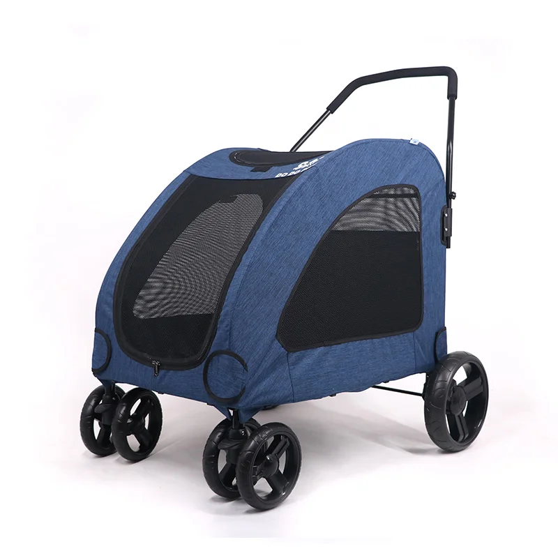 Pet stroller dog cart car rescue four round medium and large dogs go out folding light wagon | Дом и сад
