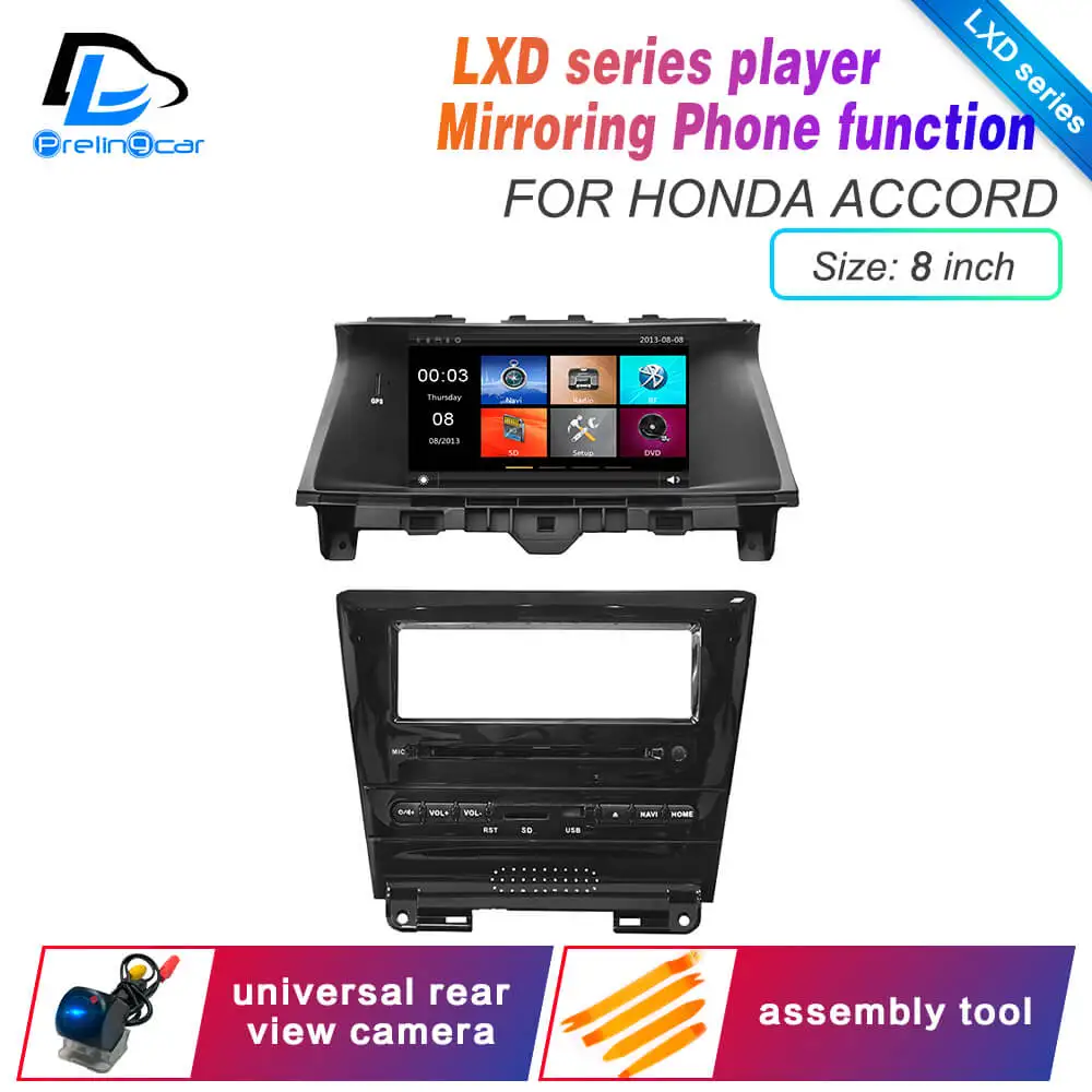 Ips сенсорный экран DSP звук Android 9,0 2 DIN 4g Lte радио для Honda accord 8 поколения gps dvd-плеер стерео навигация - Цвет: LXD accord 8 player