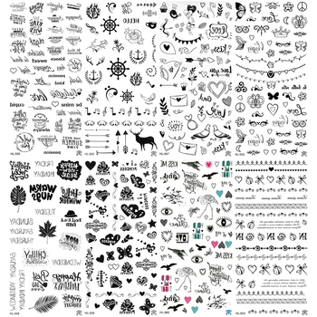 

5PCS / Lot King Tattoo Waterproof Flower Women Dragonfly Temp Butterfly Tatoo Temporaire Femme Summer Temporaria Rose Bird