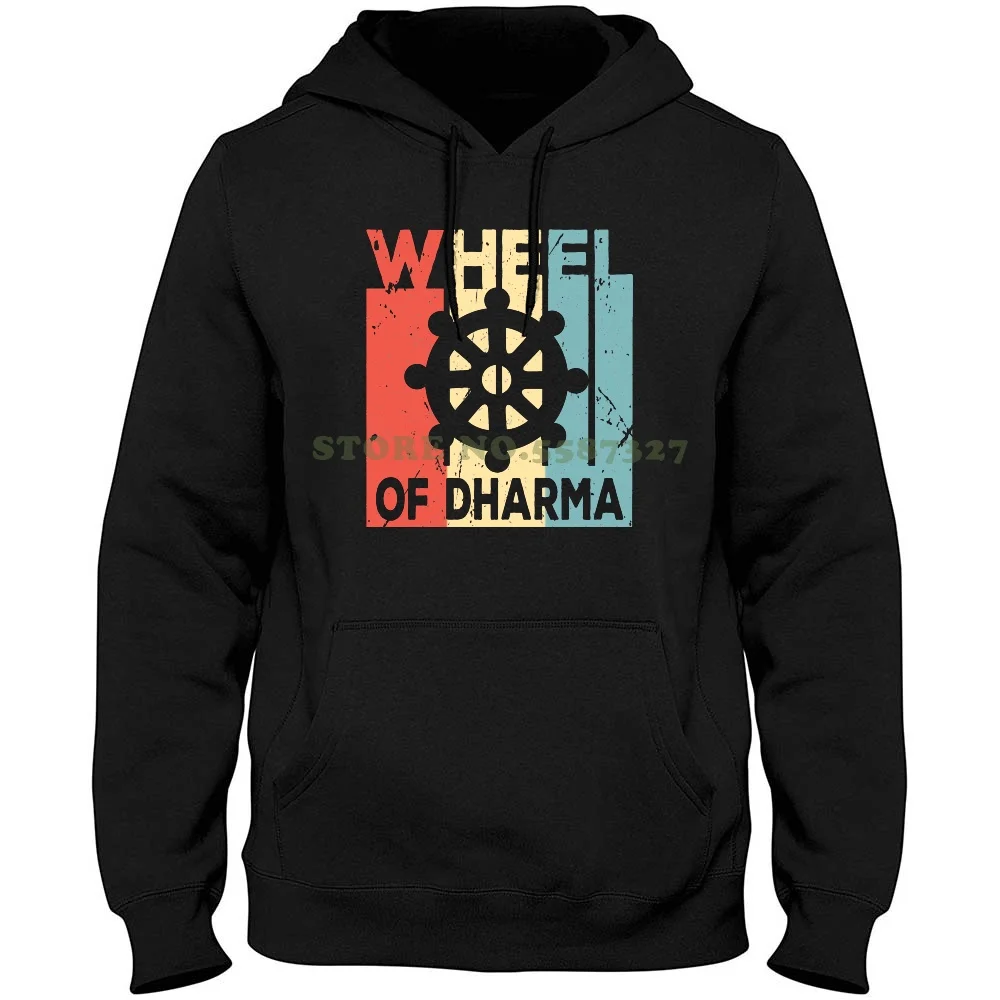

Buddhism Wheel Of Dharma Vintage Retro Long Sleeve Hoodie Sweatshirt Buddha Wheel Of Dharma Buddhism