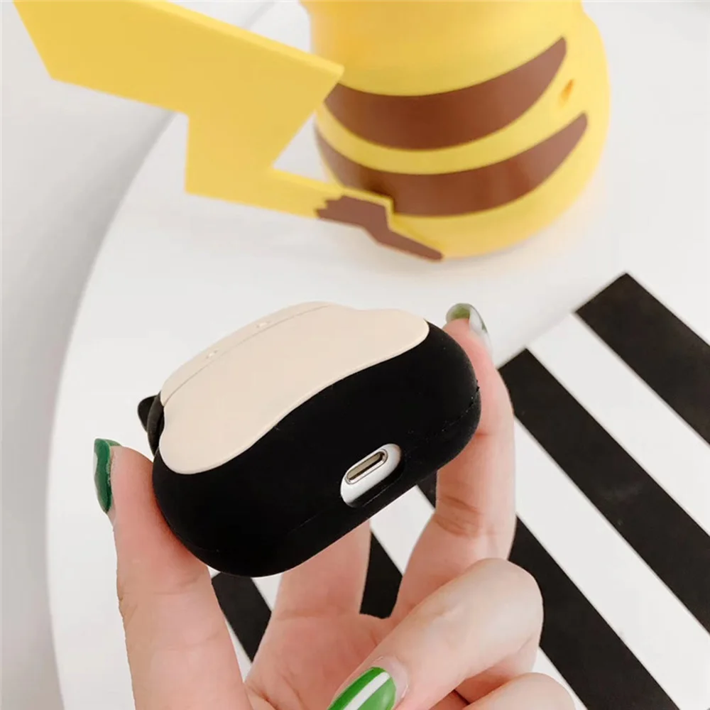 Silicone Cute 3D Snorlax Bluetooth Earphone Cases For Airpods Pro Case Cute Cartoon For Apple Airpods Pro Protective Cover