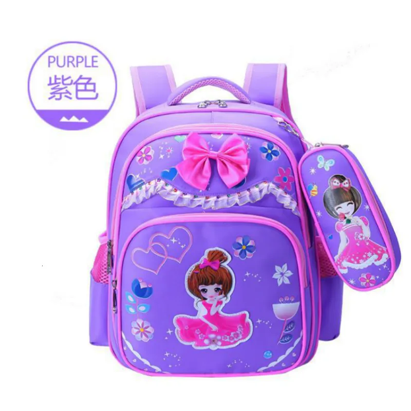 backpcak School bags Girls Primary Backpack Kids Orthopedic school Children princess schoolbags kids mochilas escolar infantil