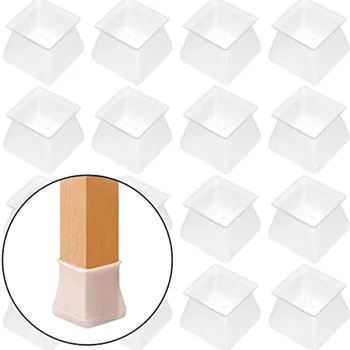 

4/8/16 Pcs Furniture Protector Silicone Protection Cover Square for Chair Leg Floor Protector J2Y