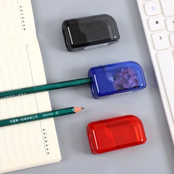 

1pc Simple Push Pull Double Pencil Sharpener Single Hole Double Hole Multifunctional School Office Stationery