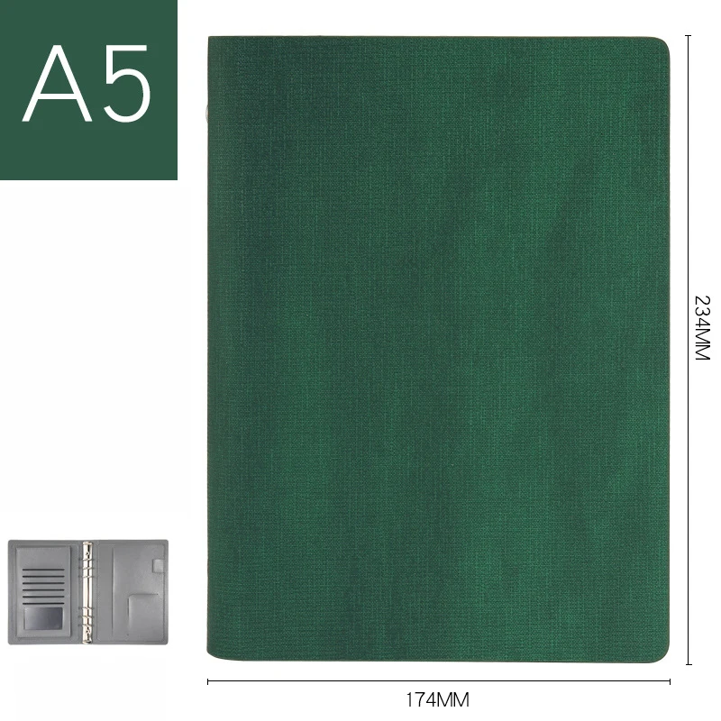 A5 Padfolio буфер обмена Папка Держатель для карт бизнес кожаный Органайзер для школы и офиса органайзер 6 кольцо Биндер менеджер блокнот - Цвет: Белый
