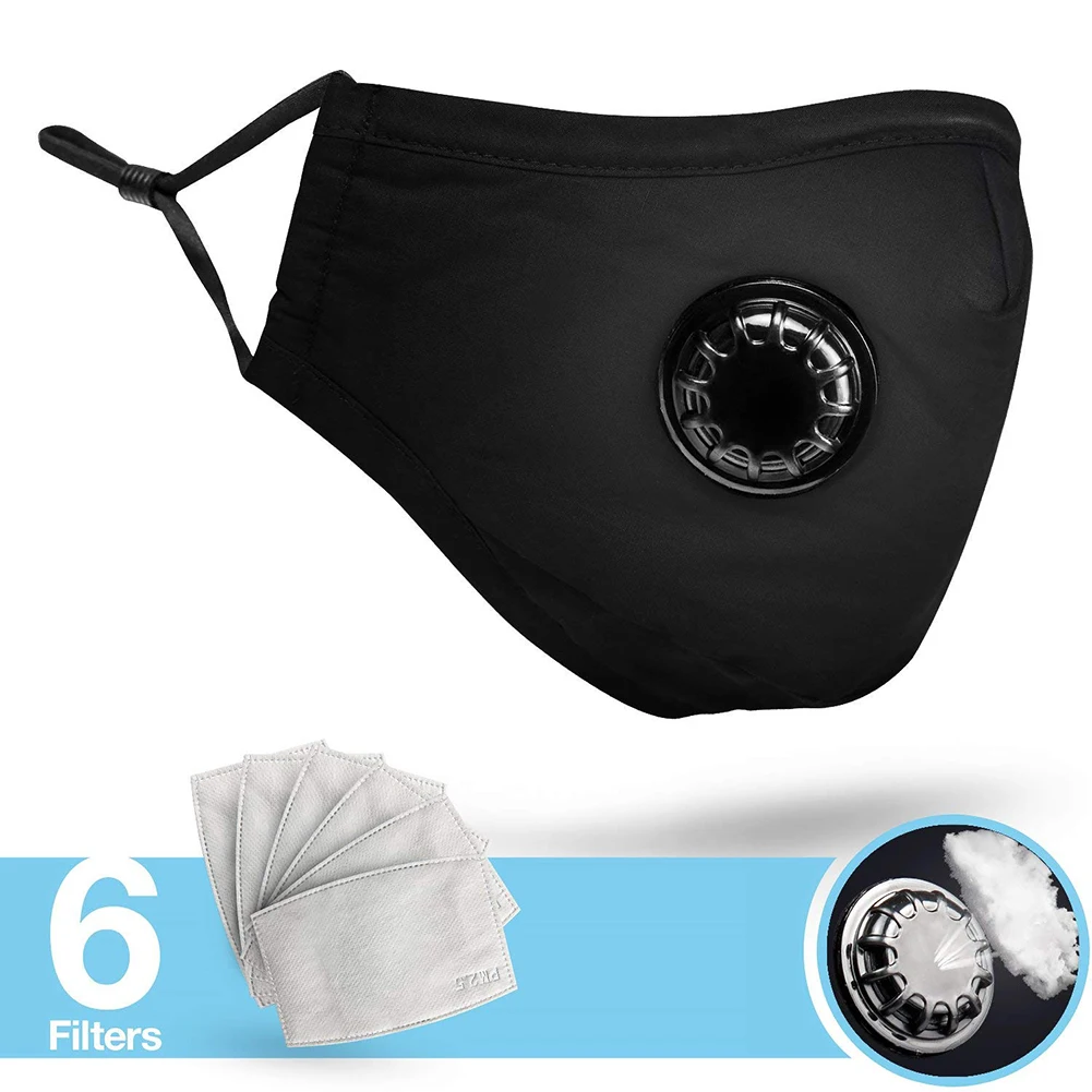 

Reusable Washable N95 Face Mask Mouth Masks Anti Dust Pollution Cotton Activated Carbon Filter Valve PM2.5 Respirator Windproof