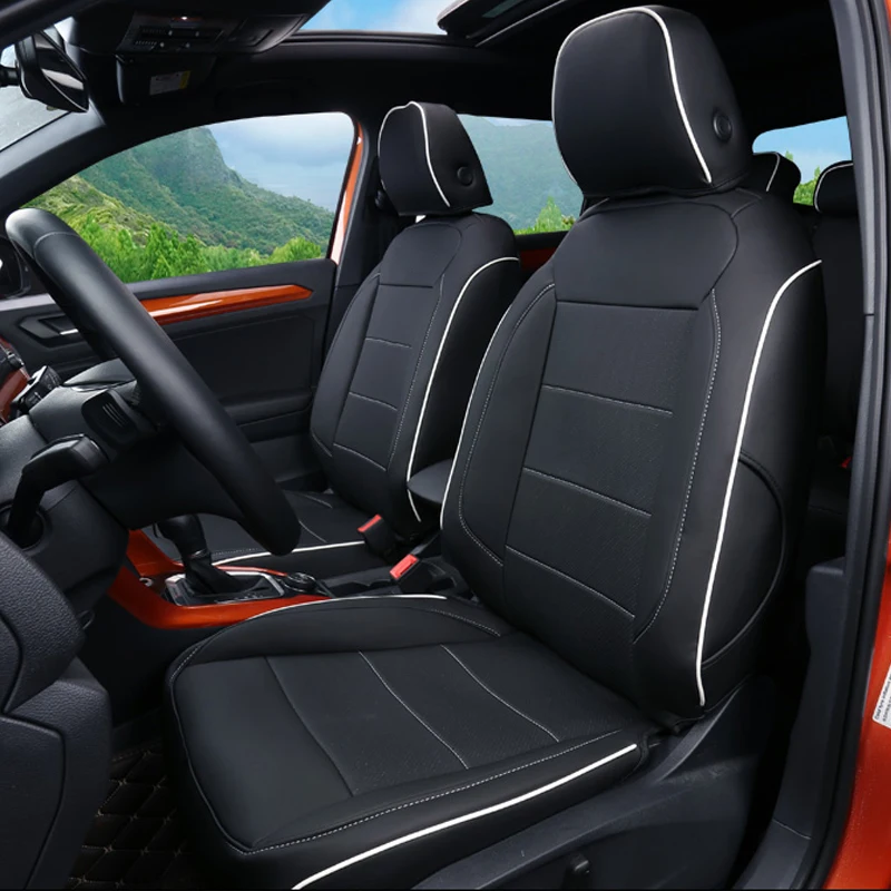 Чехлы для автомобильных сидений, набор кожаных чехлов для Volkswagen T-ROC,-Н. В., автомобильные чехлы, стильные Защитные подушки для сидений, внутренние аксессуары