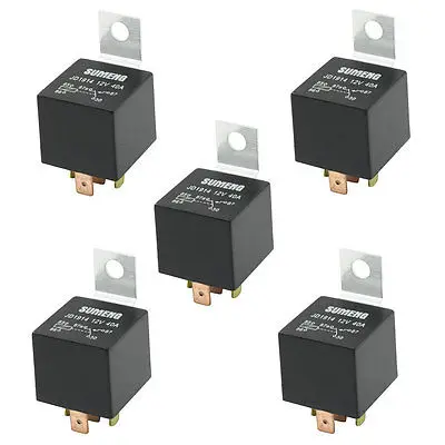 

DC 12V 40A 1NO 1NC SPDT 5 Pin Male Plug Truck Car Power Relay 5 Pcs