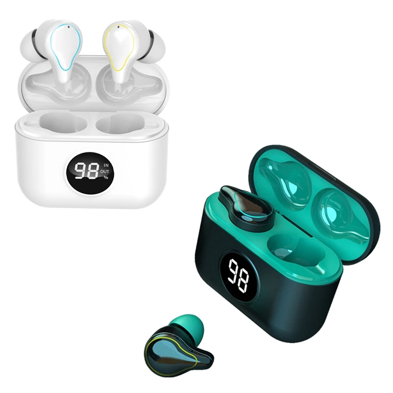 HE 1 TWS Wireless Bluetooth Headset 5 0 HD Stereo Sports Waterproof sweatproof Bluetooth Earbuds with Digital Display