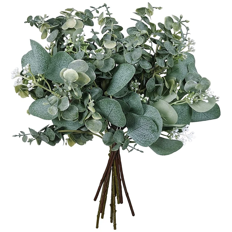 Mixed Eucalyptus Leaves Stems Bulk Artificial Silver Dollar Picks And Faux Branches | Дом и сад