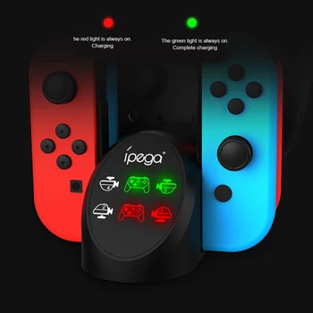 

Ipega PG-9187 6 in 1 Charging Dock Stand Base Fit for Nintend Switch Joy-Con Pro Real-time Display Fast Charging Game Accessorie