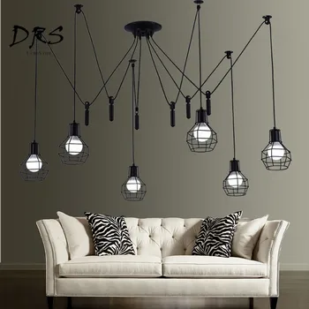 

Spider Lamp DIY top sucking ceilingchandelier Spider Lamp Ajustable Edison G80 Pendant lights Industrial Lampshade Dining Lamp