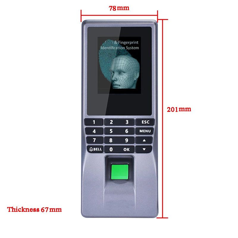 Fingerprint Code ID Card Employee Acess control time attendance DC 12V USB WIFI TCP/IP Linux Doorbell Alarm Door/Gate opener