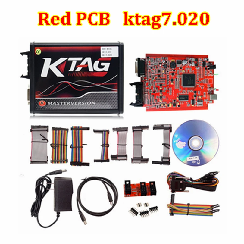 Самый KTAG V7.020 SW V2.25 онлайн мастер версия kess 5,017 V2.47 Нет Маркер тюнинг для автомобиля Грузовик ECU инструменты программирования - Цвет: Red PCB ktag7.020